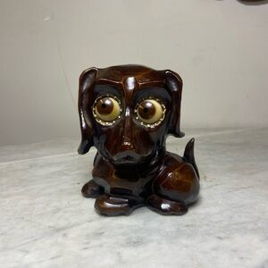 Brown Ceramic Dog Figurine